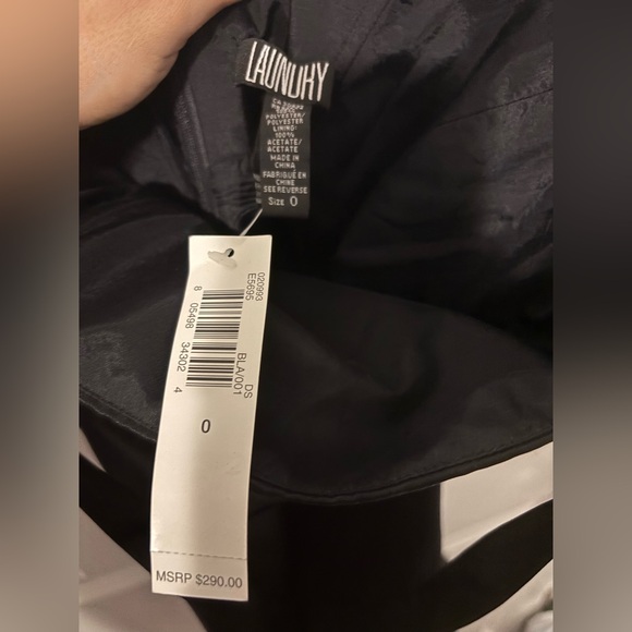 NWT Laundry By Shelli Segal Black Halter Dress with Purple Floral Embroidery - Picture 4 of 6